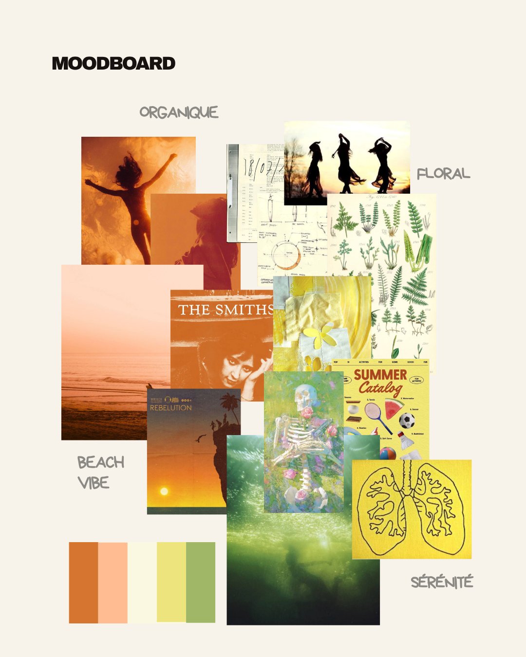 Moodboard organique, floral et serein